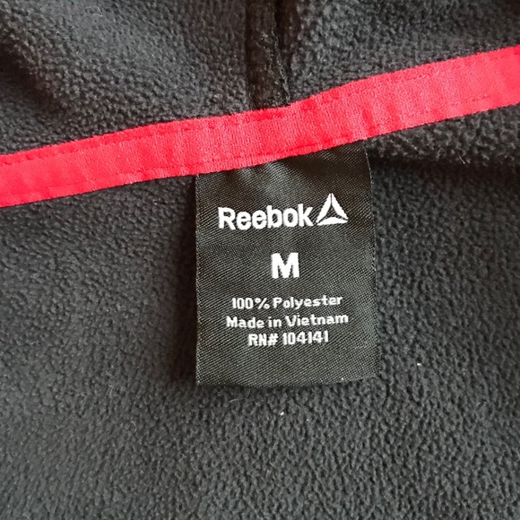 Reebok Sweatshirt Full Zip Black Hoodie Men’s Med - Picture 12 of 13